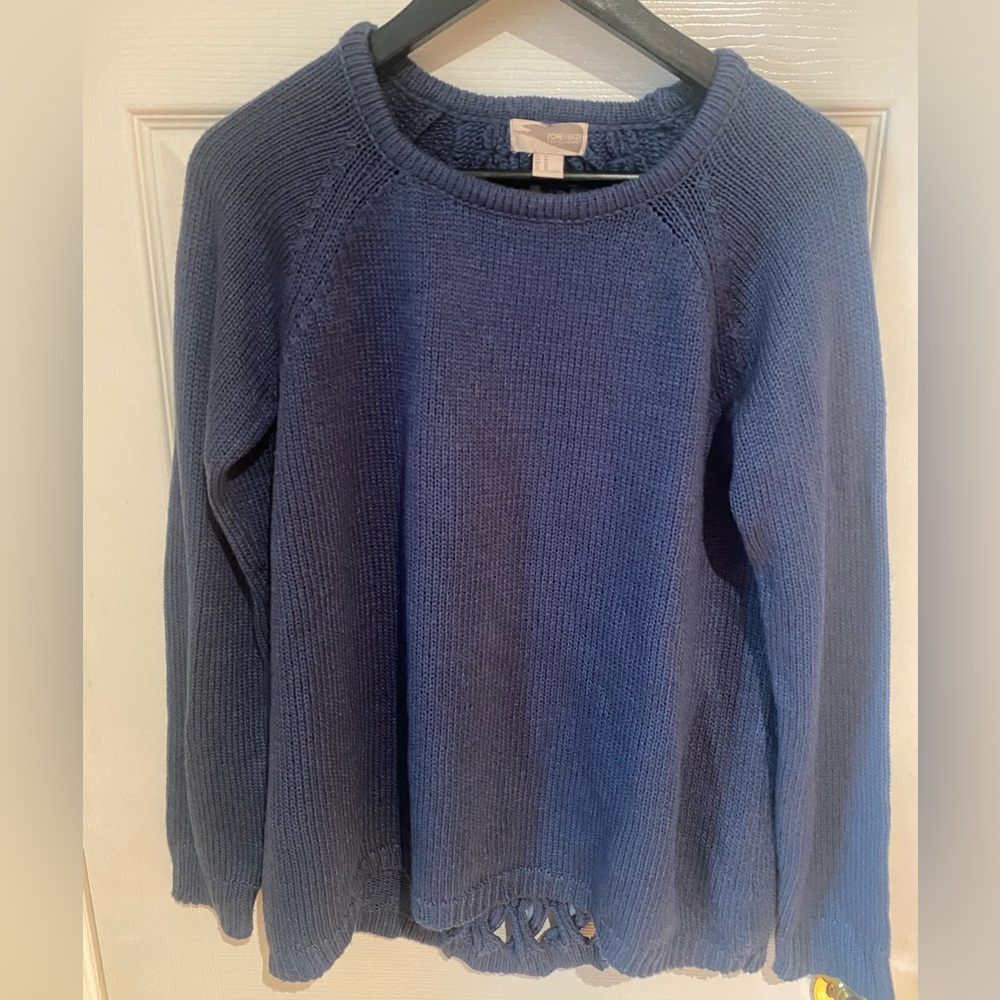 Forever 21 Blue Crewneck Knit Sweater